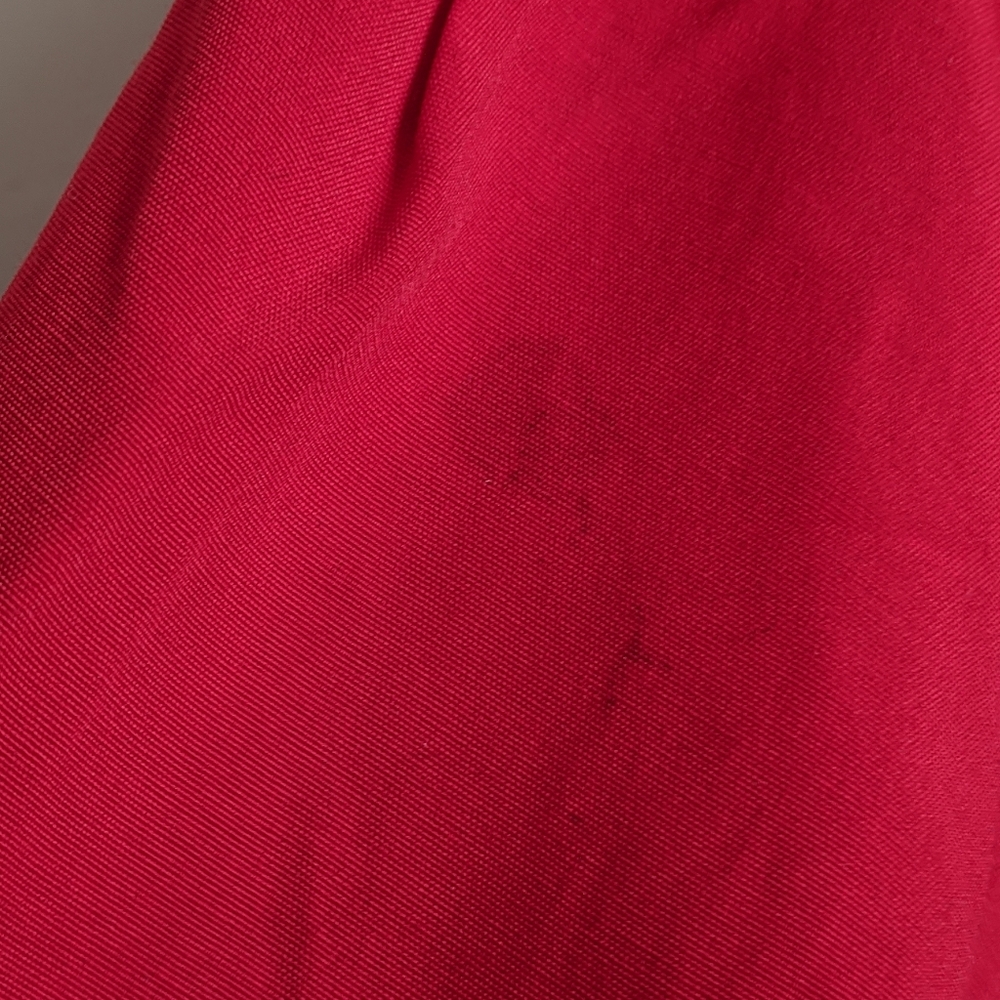 Vintage Red Embroidered Short Sleeve Button Down Blouse - Picture 12 of 16